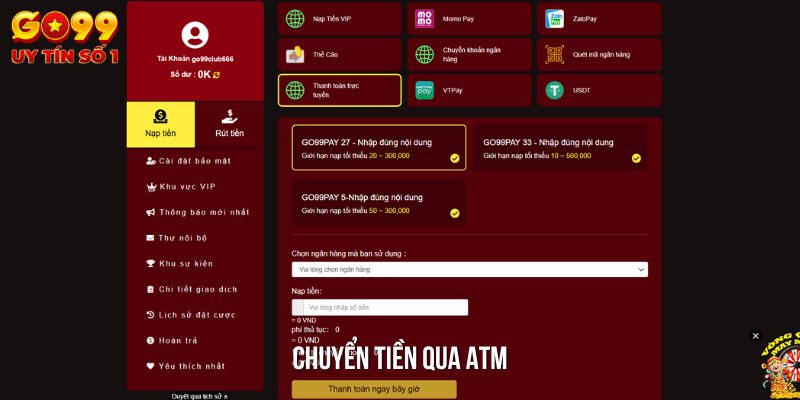 Hướng Dẫn Nạp Tiền 5 Hướng dẫn nạp tiền bằng hình thức ATM